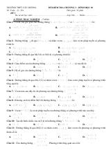 Đề kiểm tra Hình học 10 chương 3 trường THPT Cây Dương – Kiên Giang (bản Word)